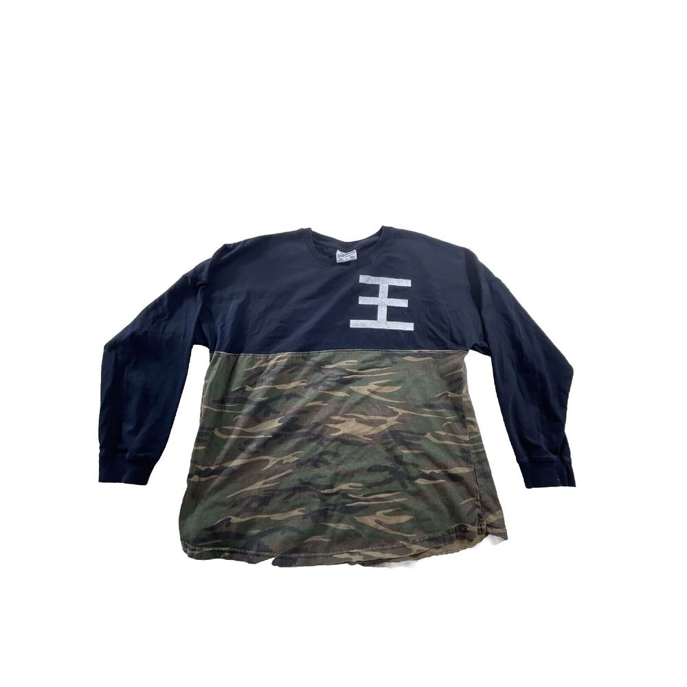 ‘92 J.America Men’s Long Sleeve Shirt L Black With Camo